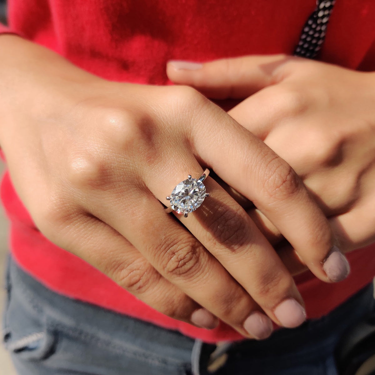 Oval Diamond East West Classic Engagement Ring