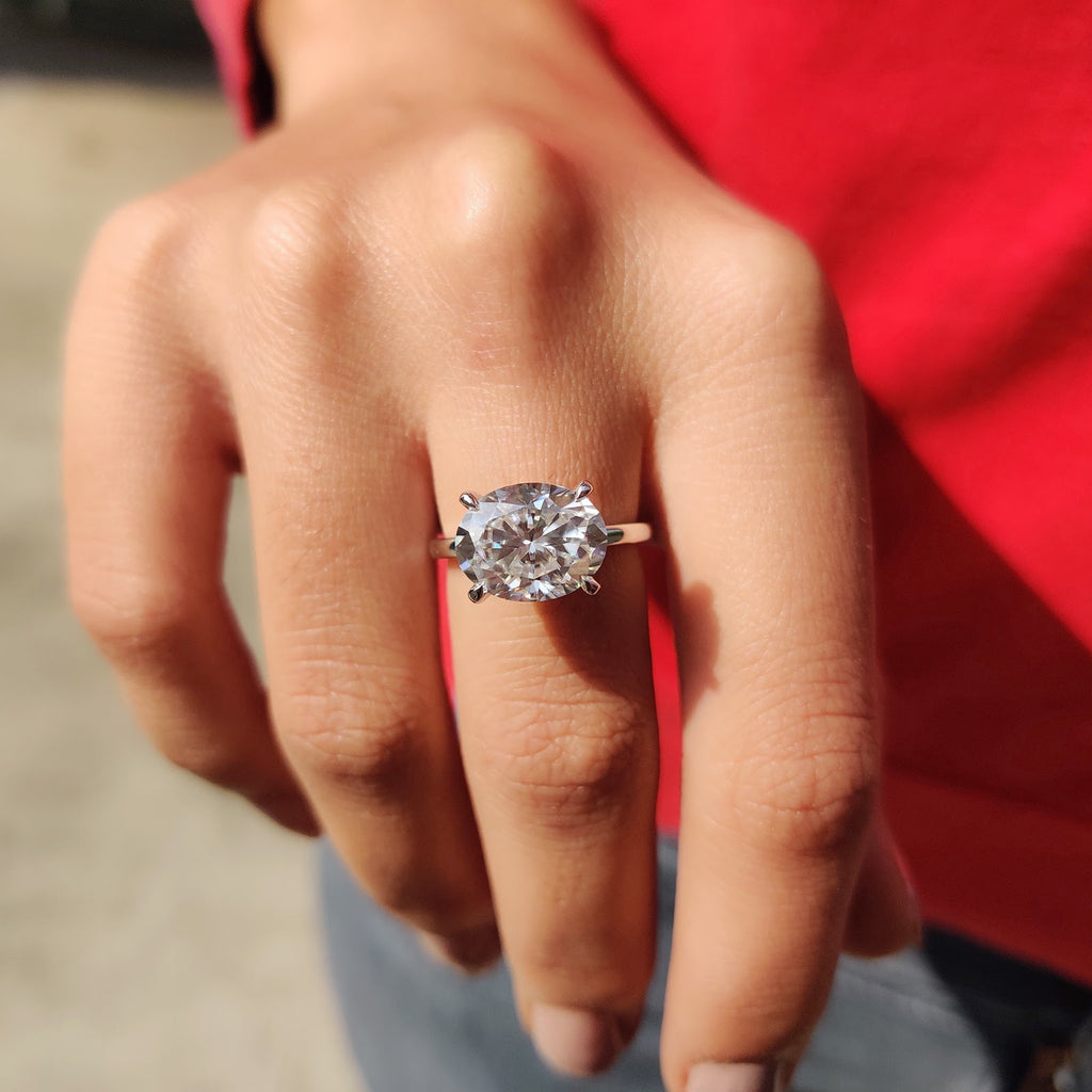 Oval Diamond East West Classic Engagement Ring