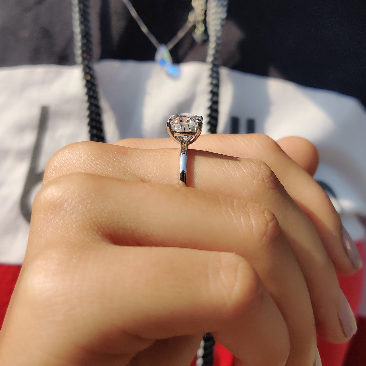 Oval Diamond East West Classic Engagement Ring