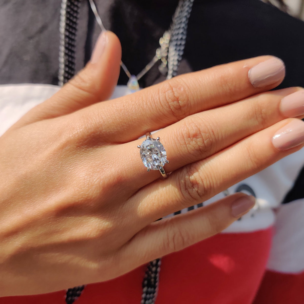 Oval Diamond East West Classic Engagement Ring