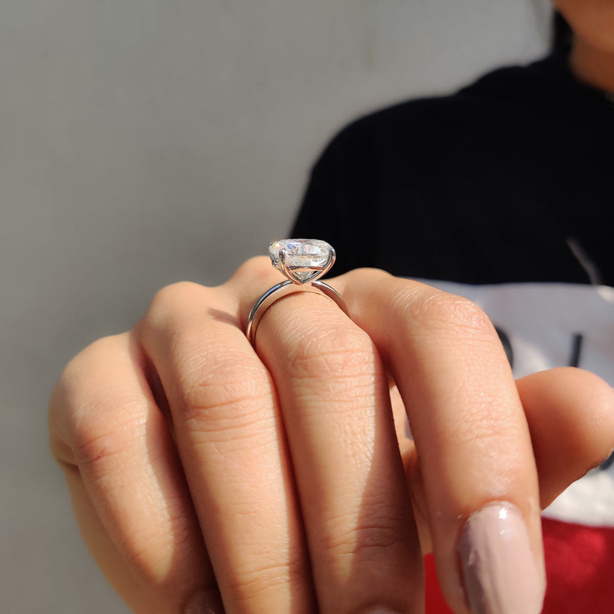Oval Diamond East West Classic Engagement Ring