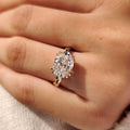 Oval Diamond East West Hidden Halo Engagement Ring