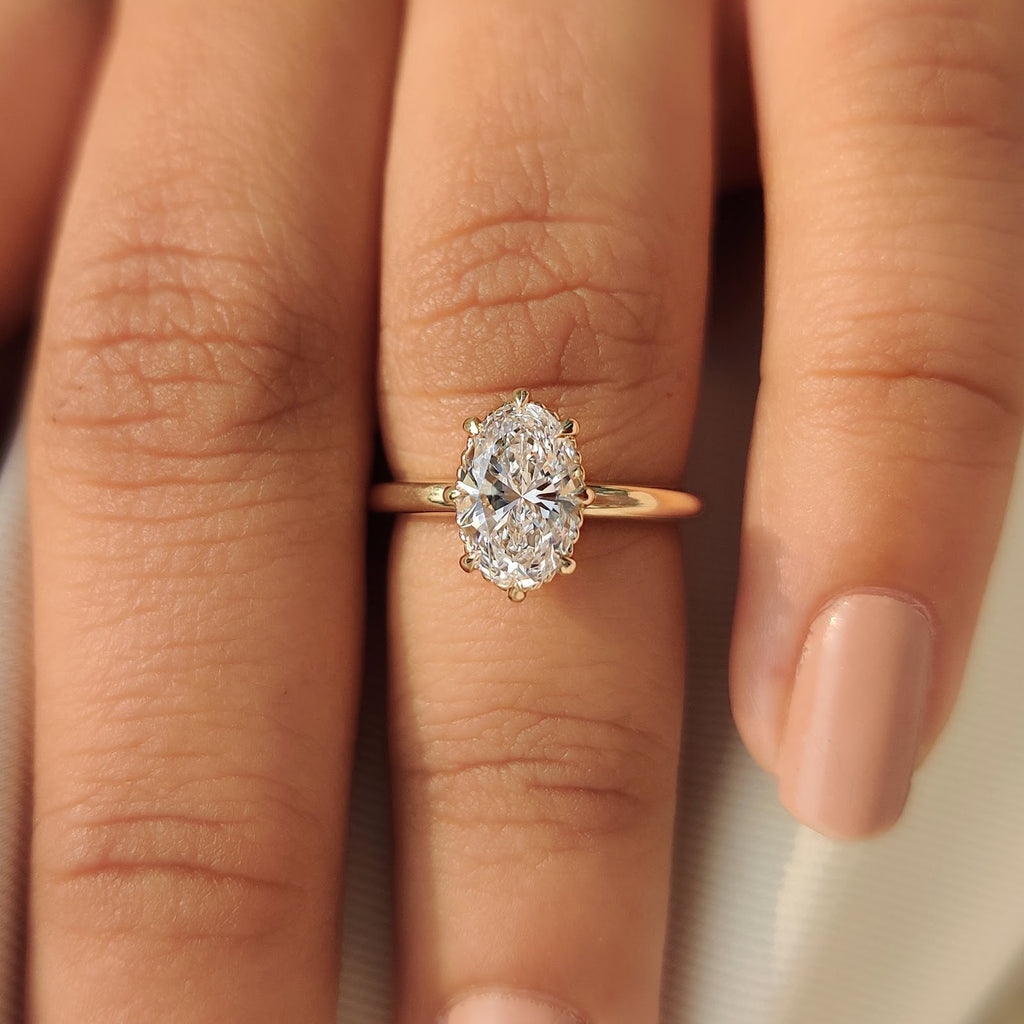 Oval Diamond Eight Prong Solitaire Engagement Ring