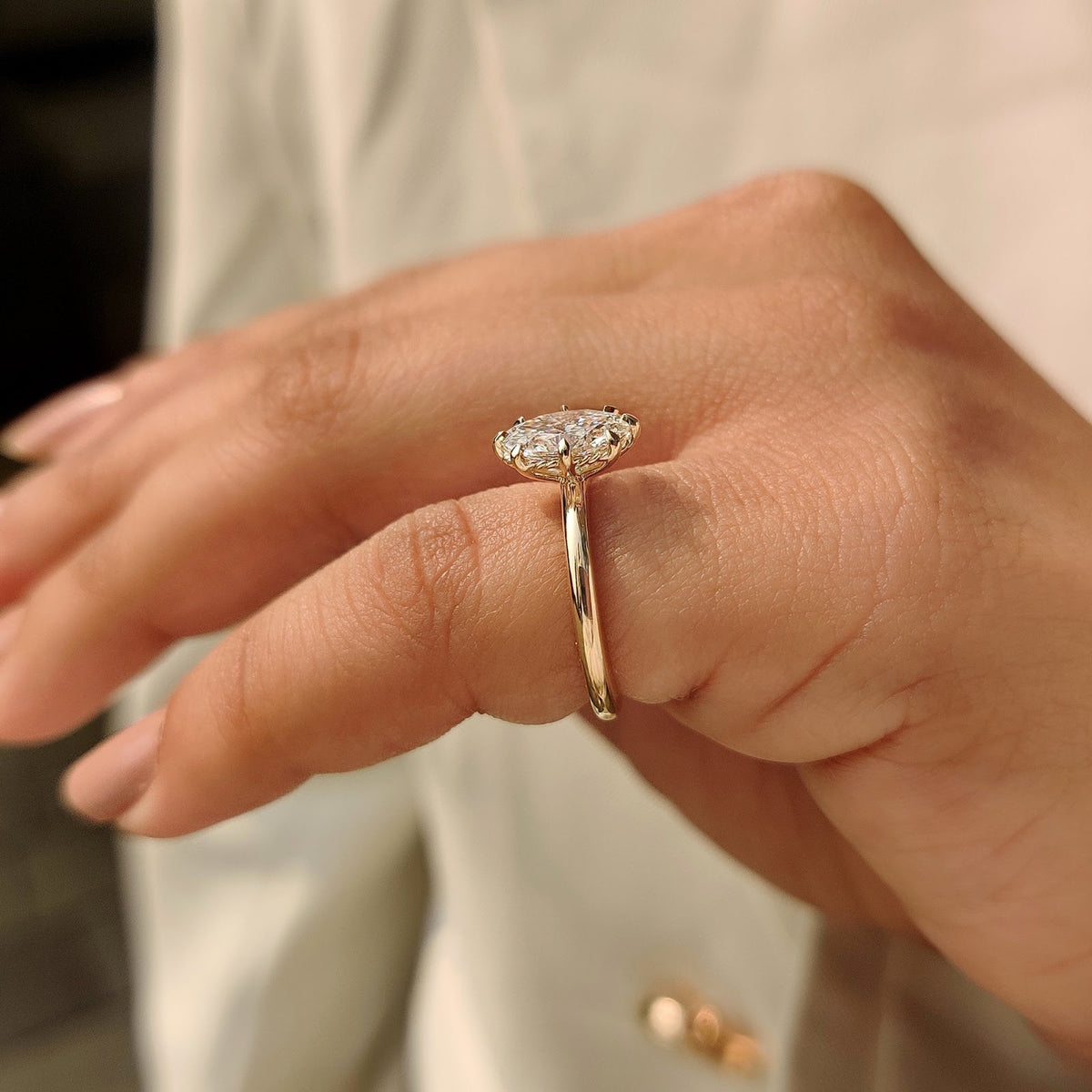 Oval Diamond Eight Prong Solitaire Engagement Ring