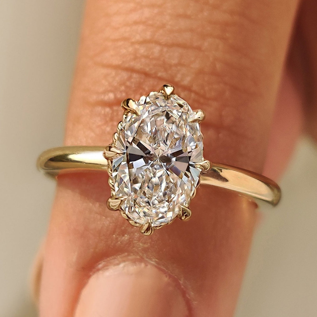 Oval Diamond Eight Prong Solitaire Engagement Ring