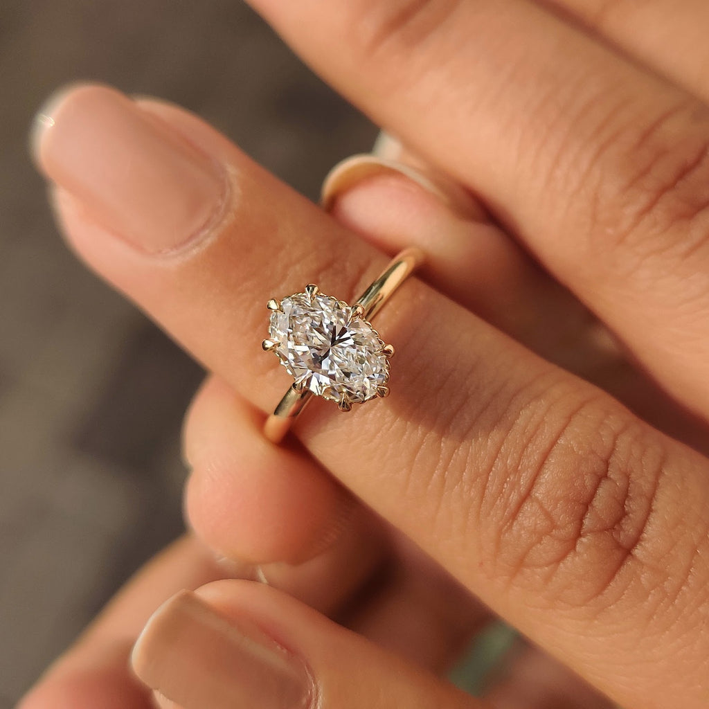 Oval Diamond Eight Prong Solitaire Engagement Ring