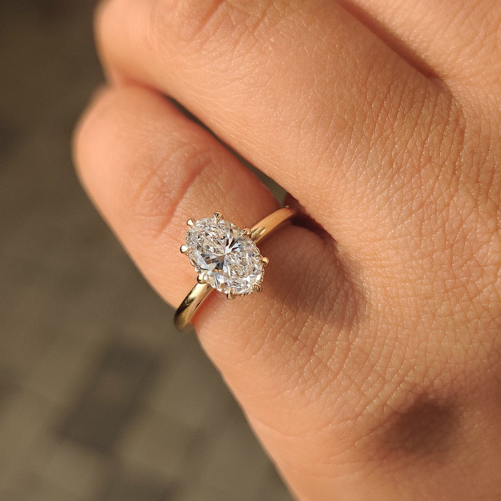 Oval Diamond Eight Prong Solitaire Engagement Ring