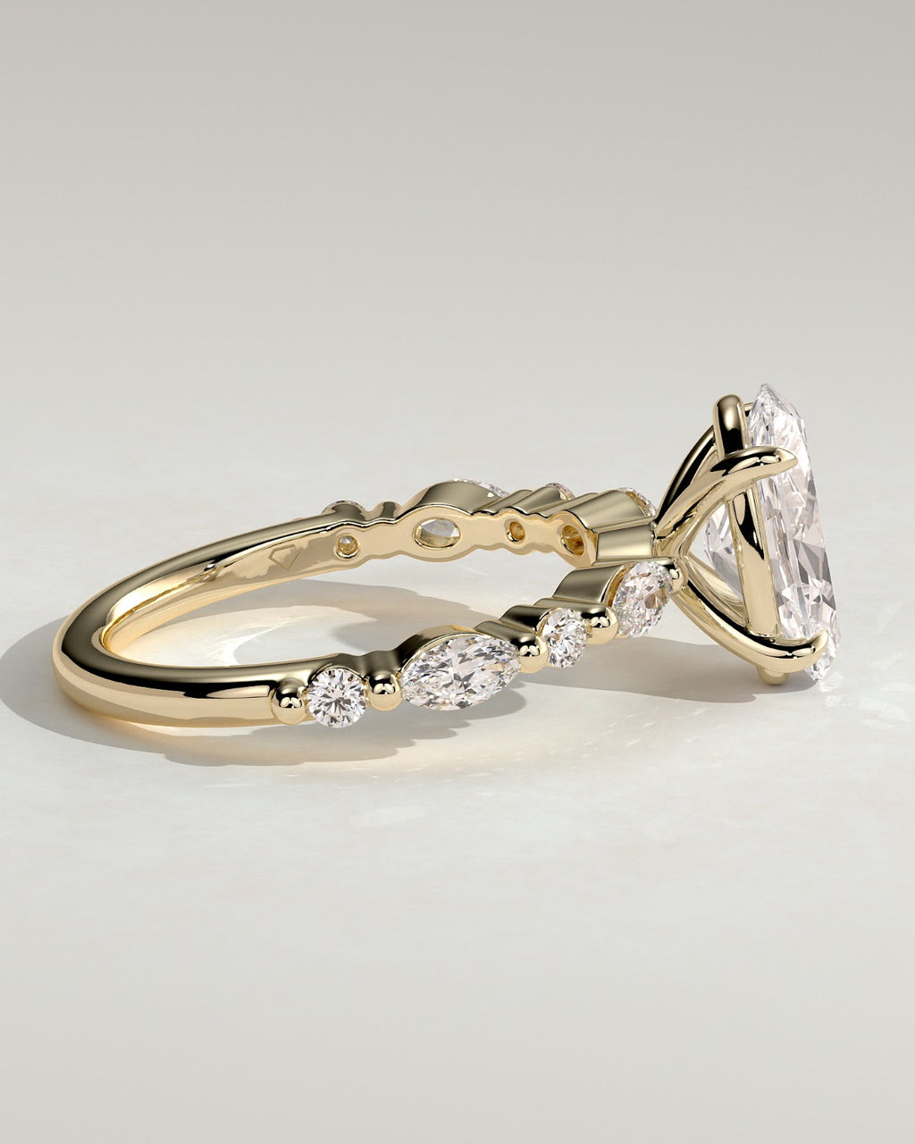 Oval Diamond Elegance Pavé Engagement Ring