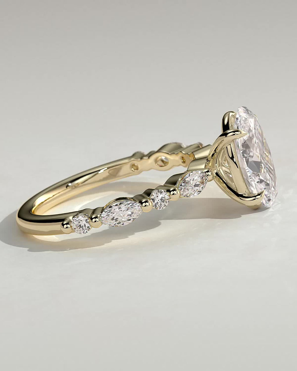 Oval Diamond Elegance Pavé Engagement Ring