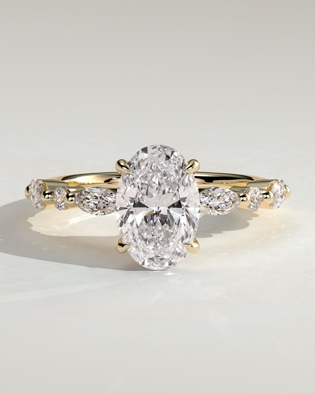 Oval Diamond Elegance Pavé Engagement Ring