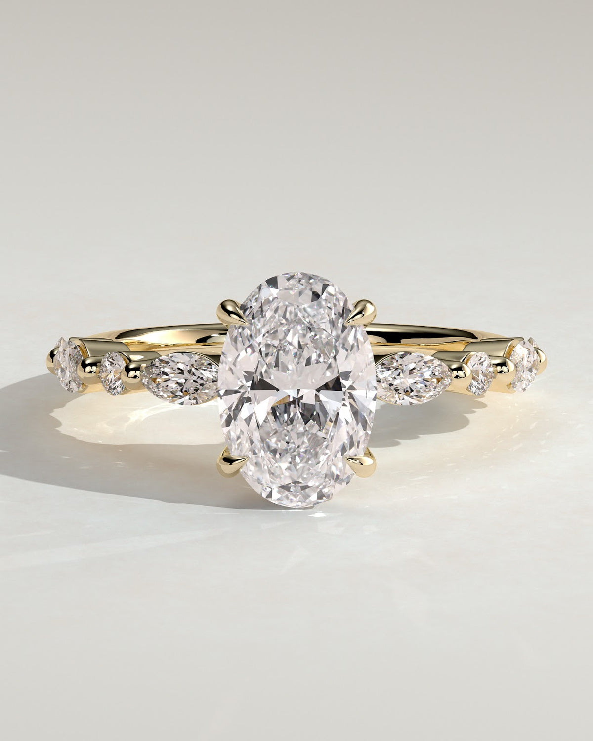Oval Diamond Elegance Pavé Engagement Ring