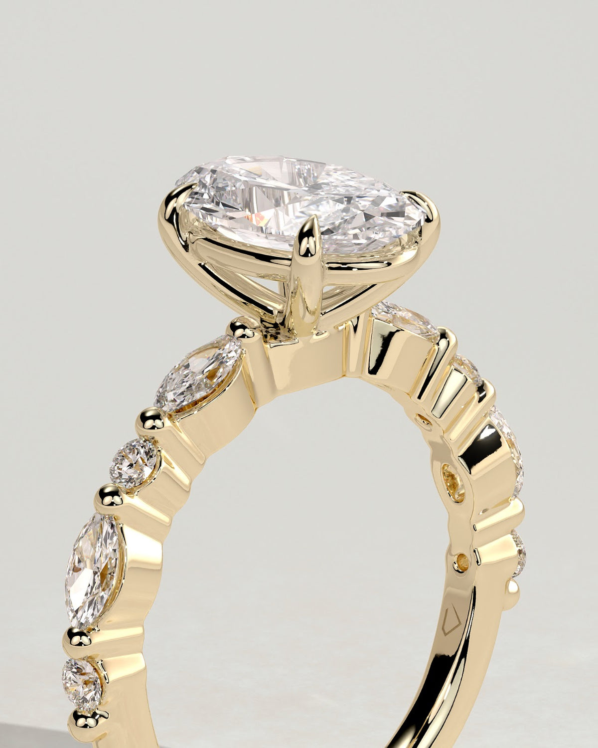 Oval Diamond Elegance Pavé Engagement Ring
