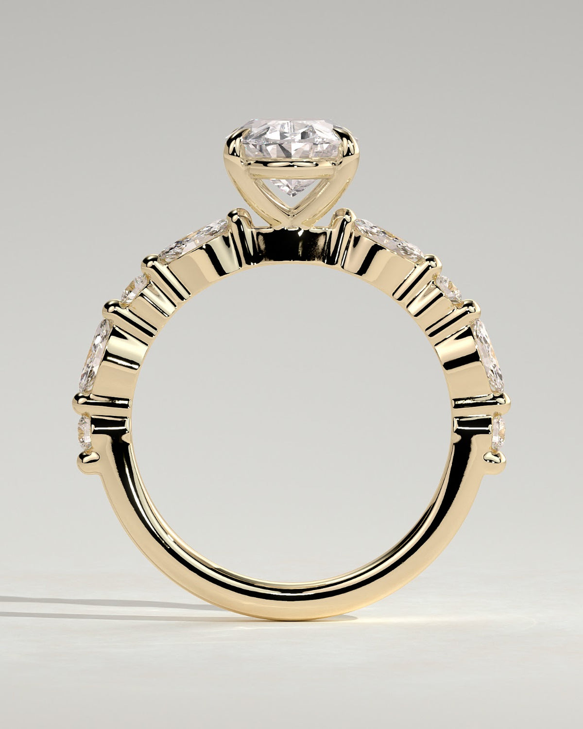 Oval Diamond Elegance Pavé Engagement Ring