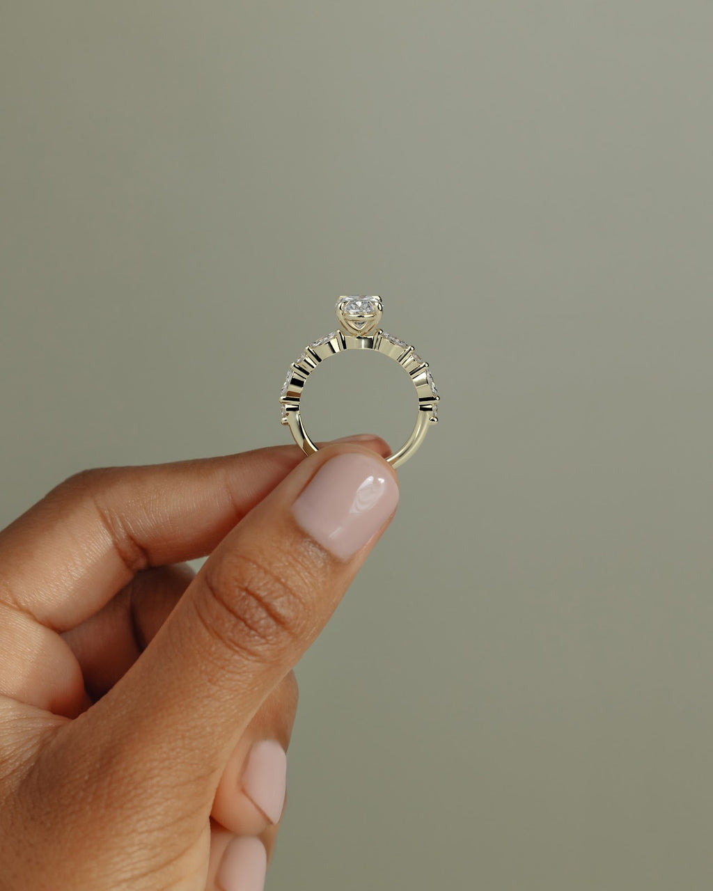 Oval Diamond Elegance Pavé Engagement Ring