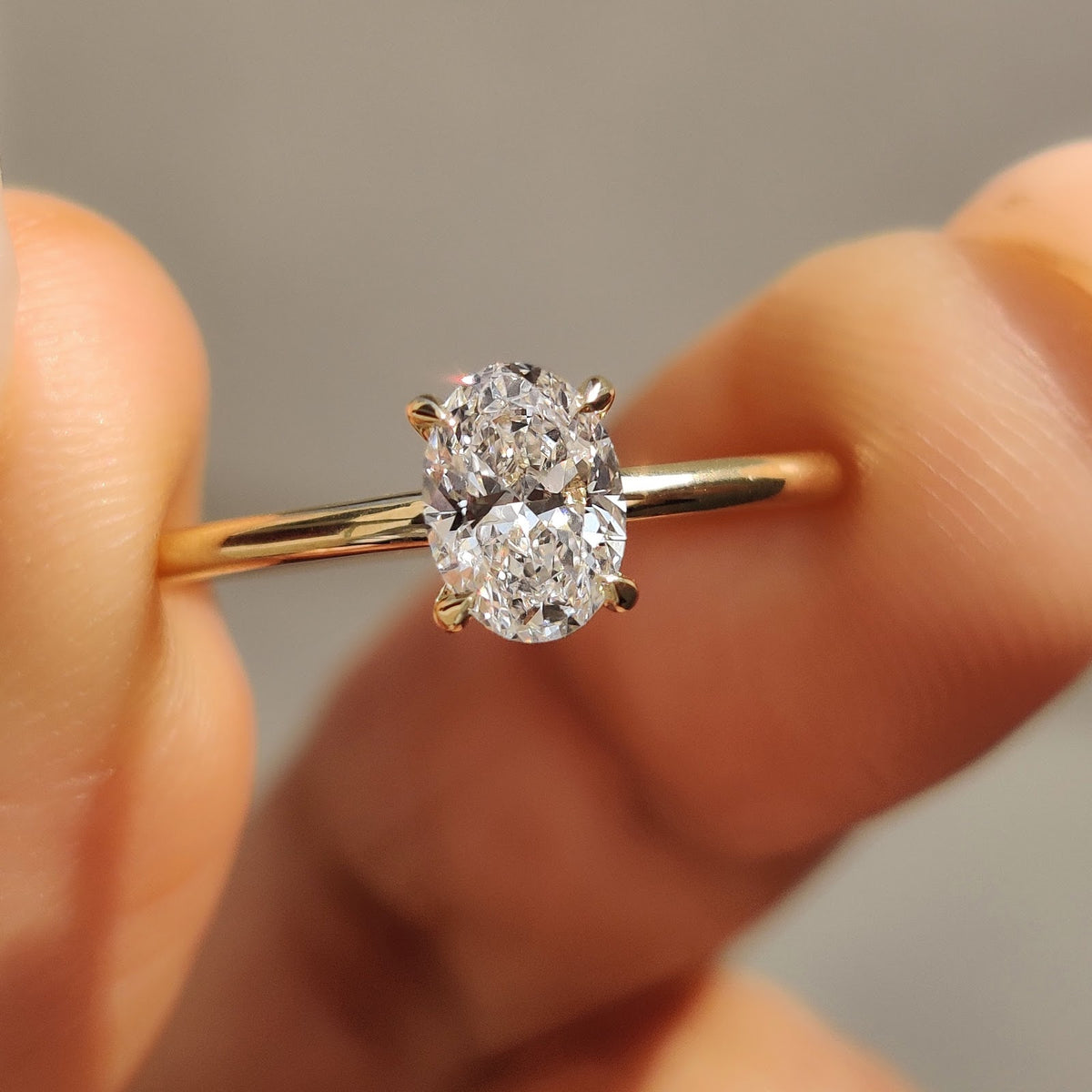 Oval Diamond Elegant Solitaire Engagement Ring