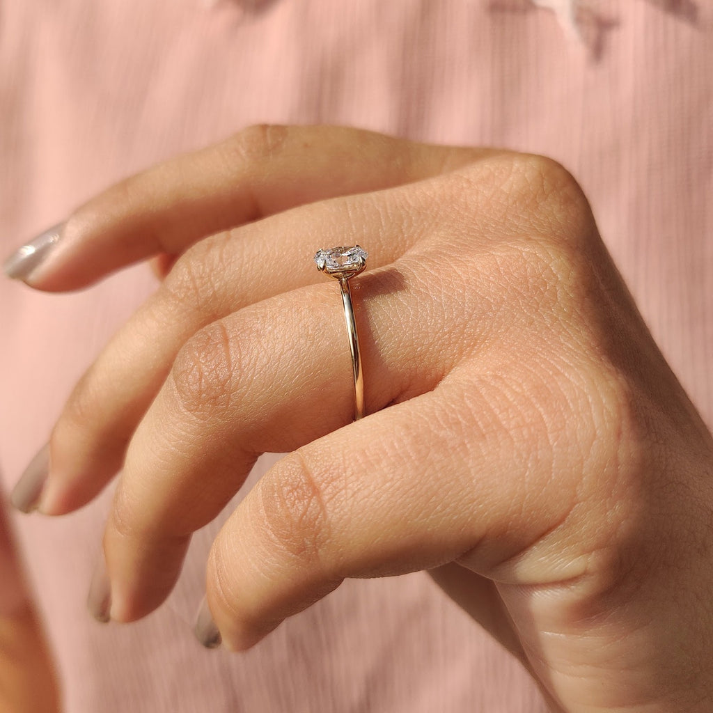 Oval Diamond Elegant Solitaire Engagement Ring