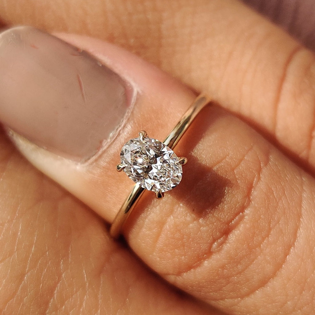 Oval Diamond Elegant Solitaire Engagement Ring