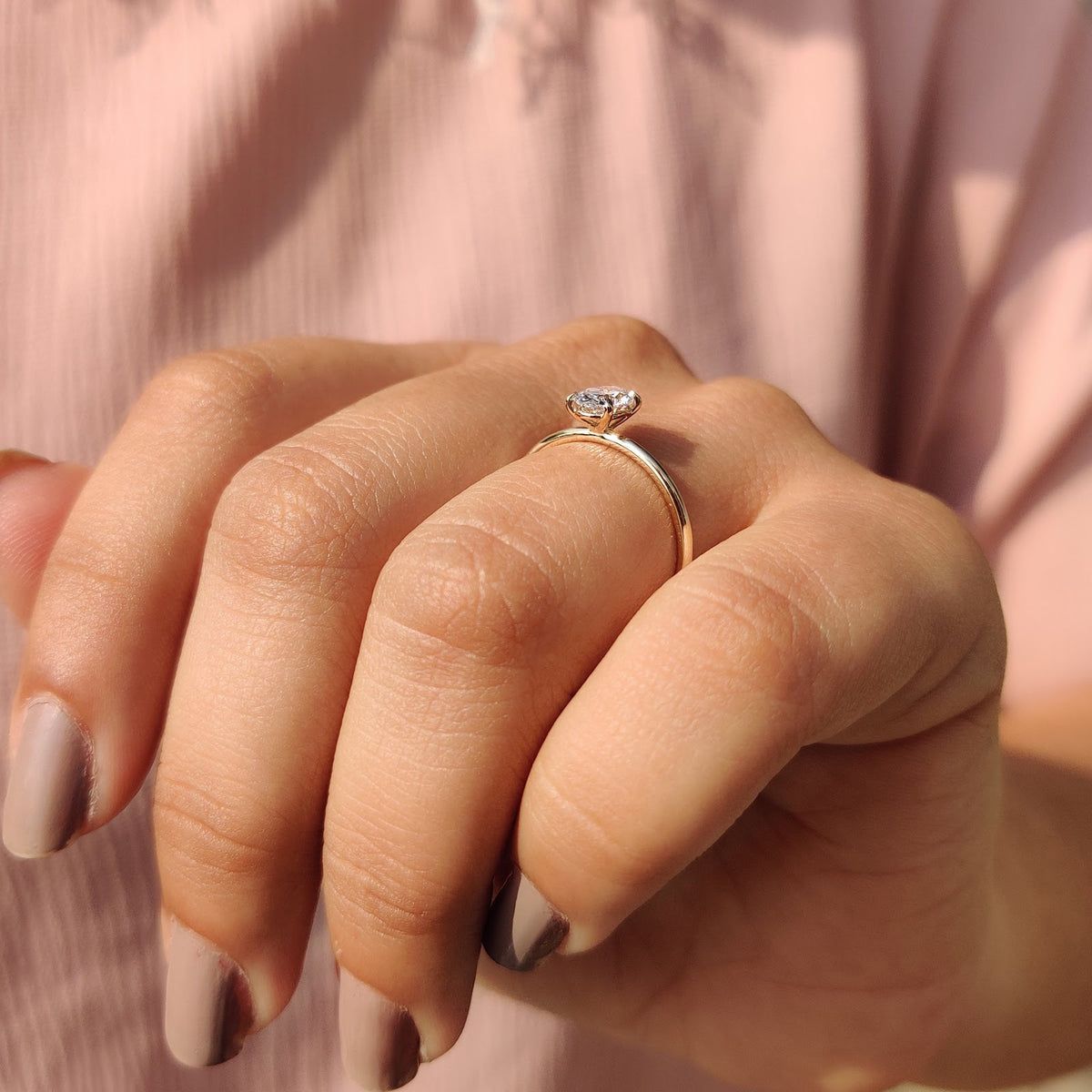 Oval Diamond Elegant Solitaire Engagement Ring