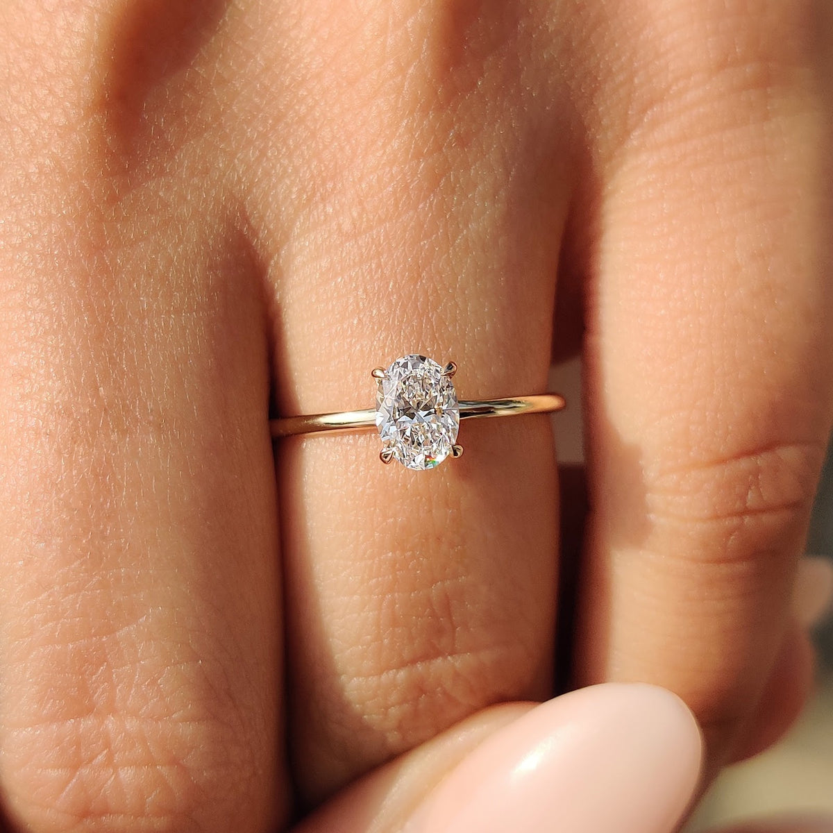 Oval Diamond Elegant Solitaire Engagement Ring