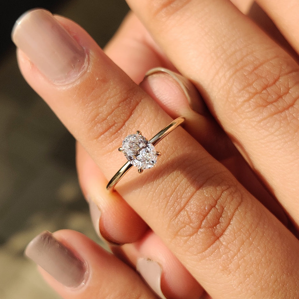 Oval Diamond Elegant Solitaire Engagement Ring