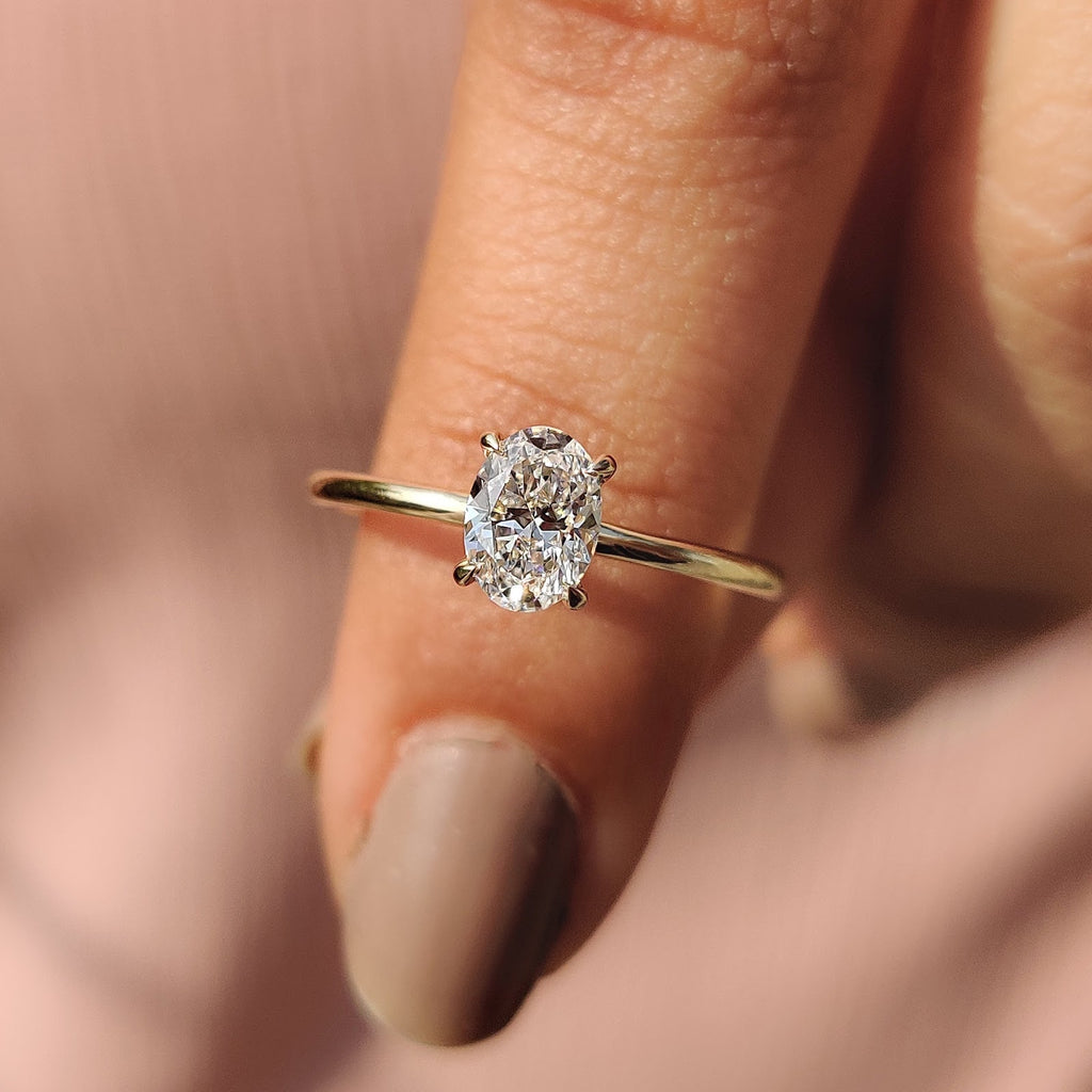 Oval Diamond Elegant Solitaire Engagement Ring