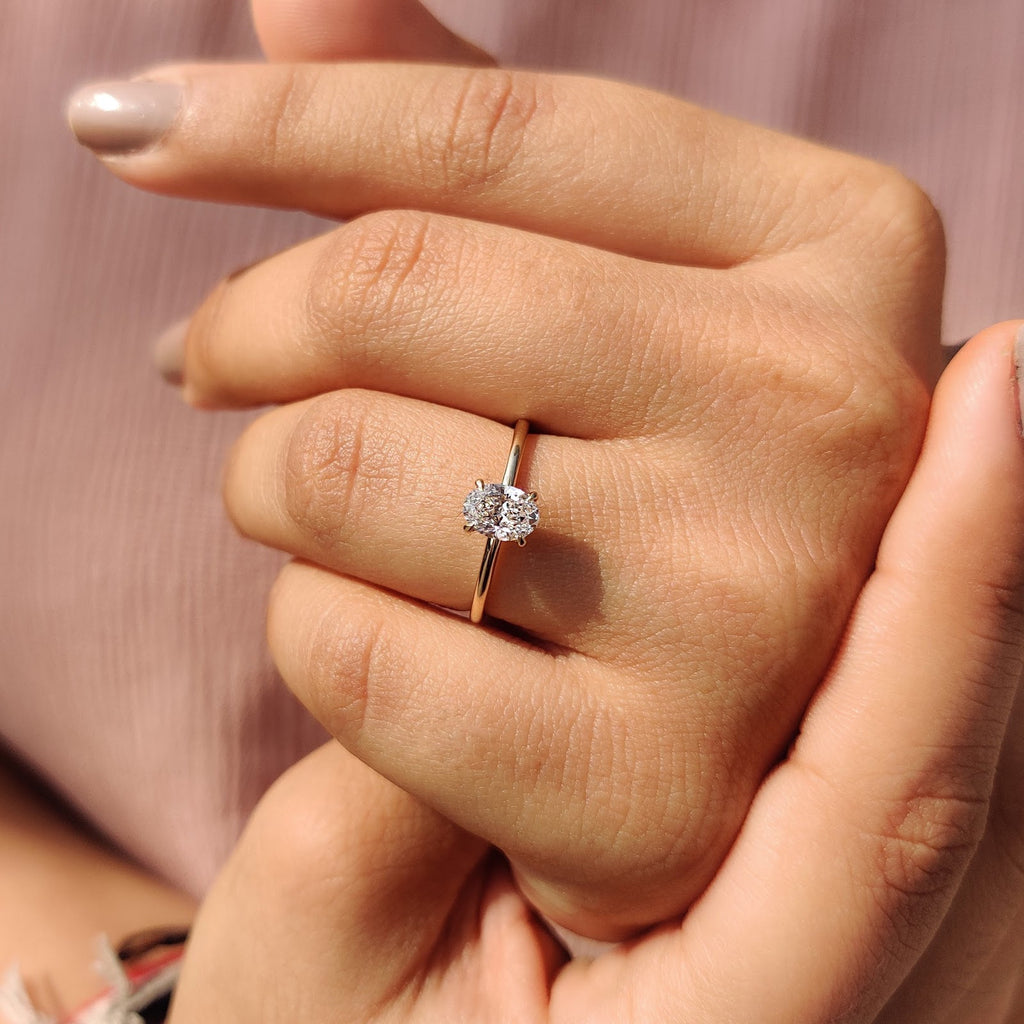 Oval Diamond Elegant Solitaire Engagement Ring