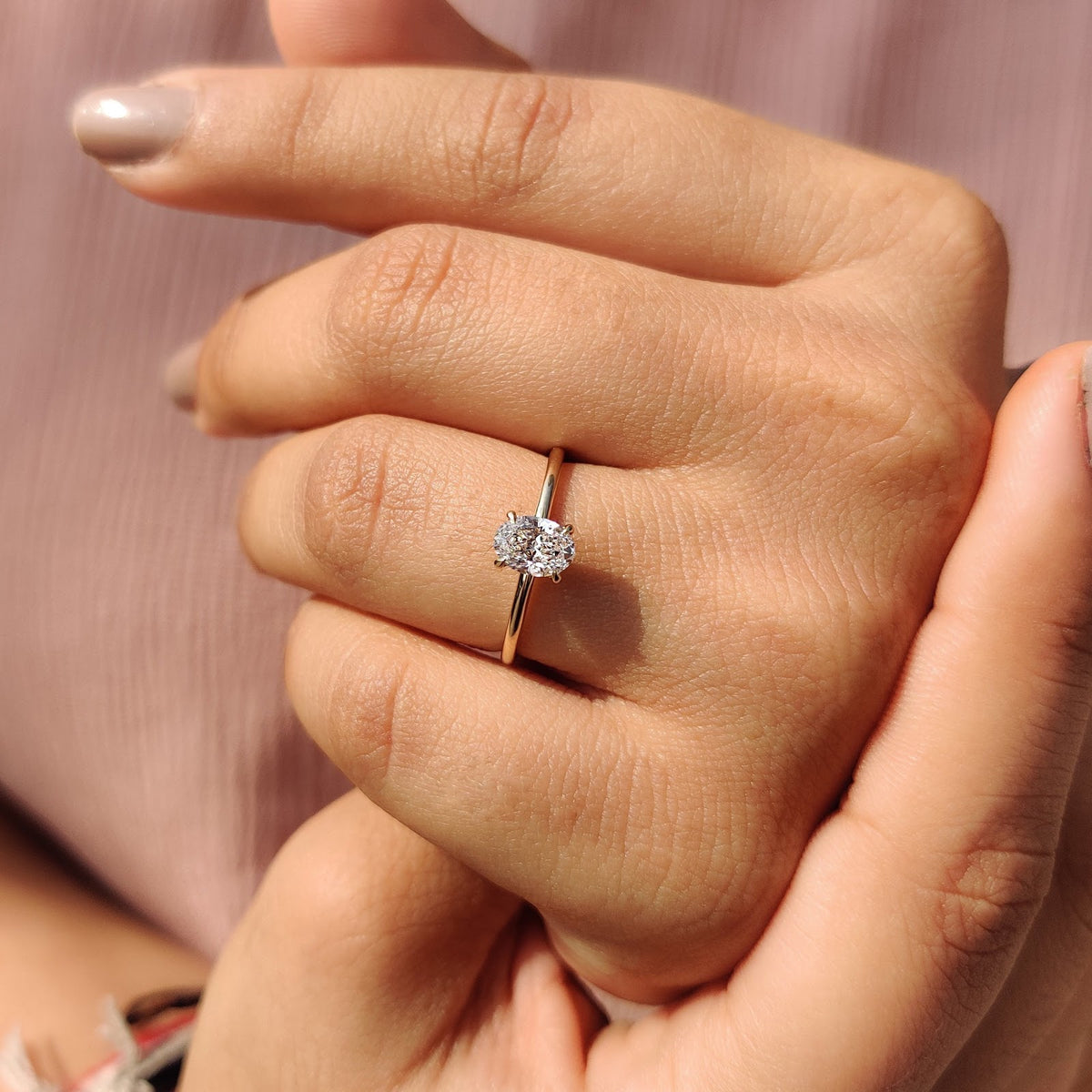 Oval Diamond Elegant Solitaire Engagement Ring