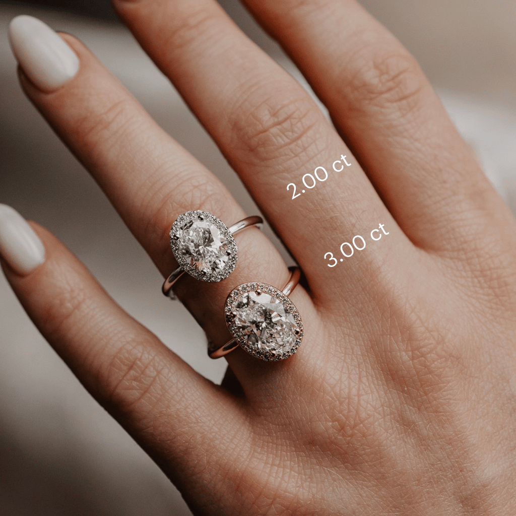 Oval Diamond Encircled Halo Engagement Ring