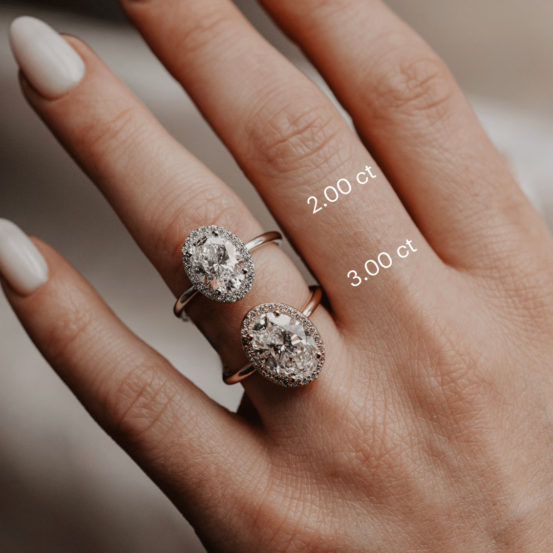 Oval Diamond Encircled Halo Engagement Ring