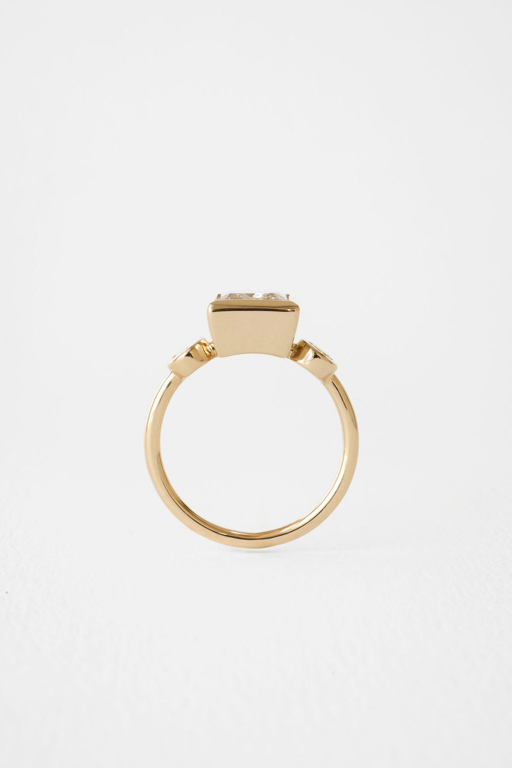 Oval Diamond Floating Bezel Engagement Ring