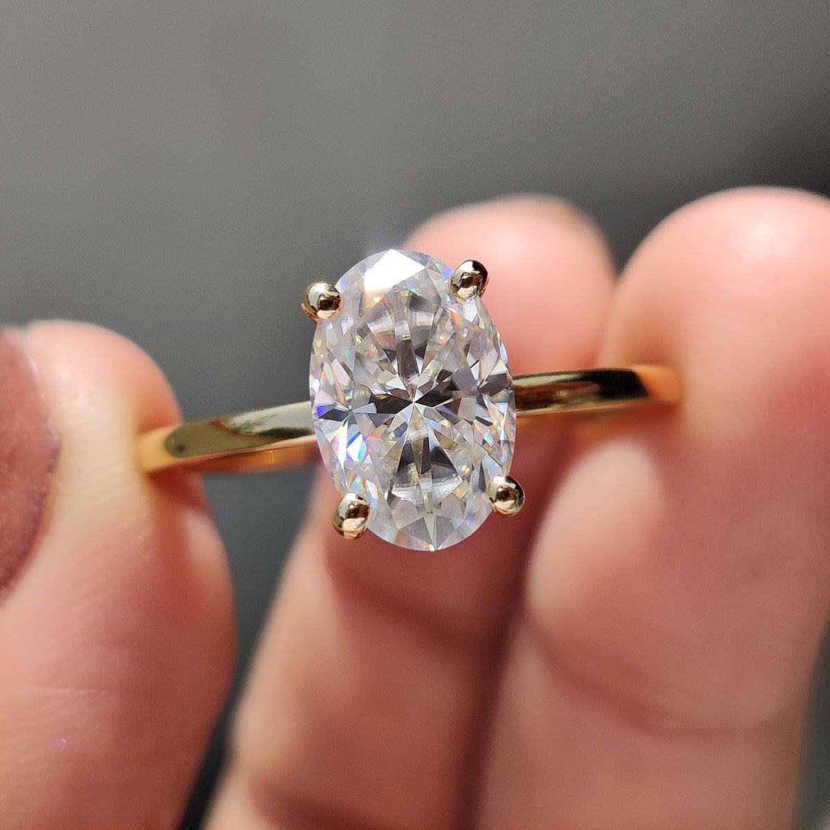 Oval Diamond Gleam Hidden Halo Engagement Ring