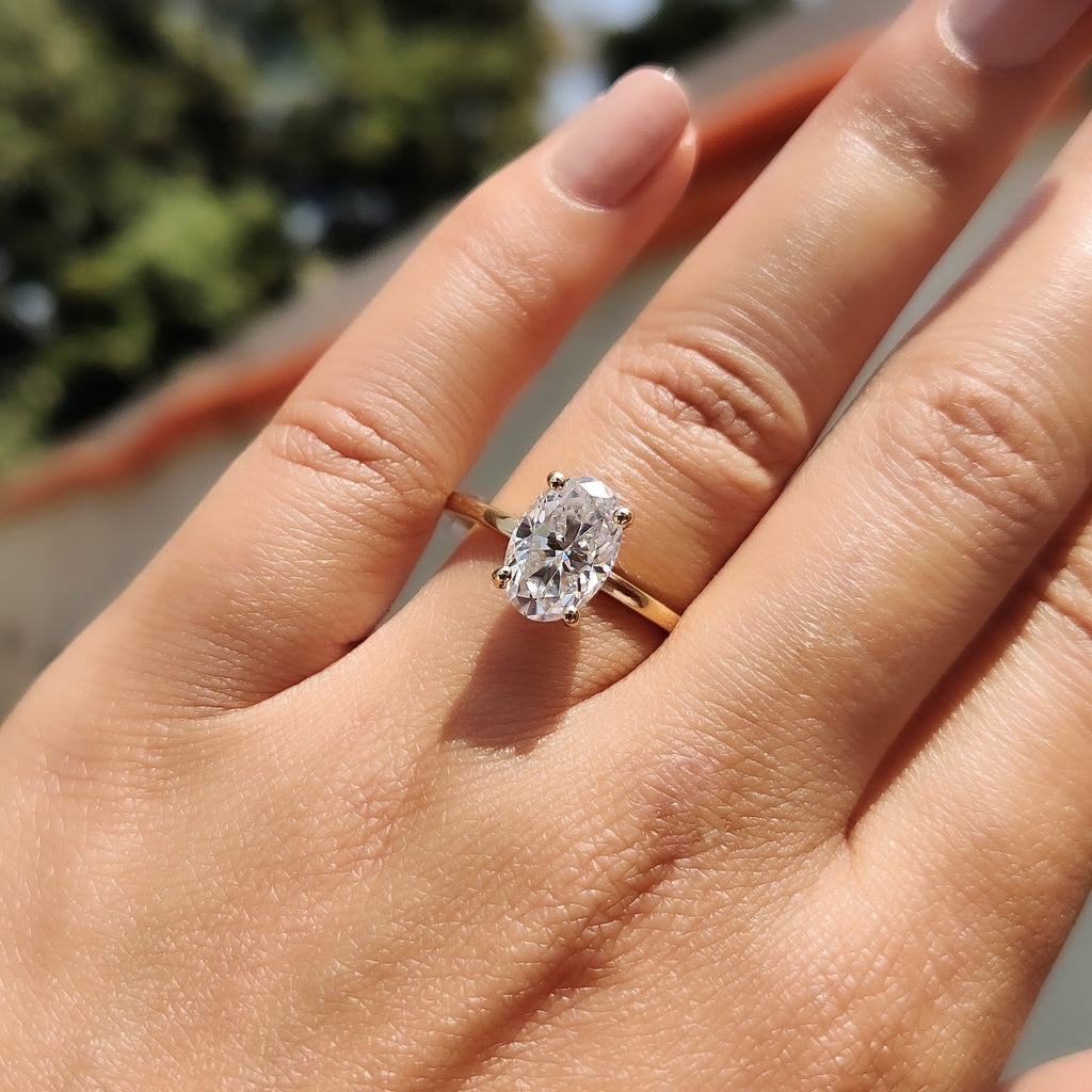 Oval Diamond Gleam Hidden Halo Engagement Ring