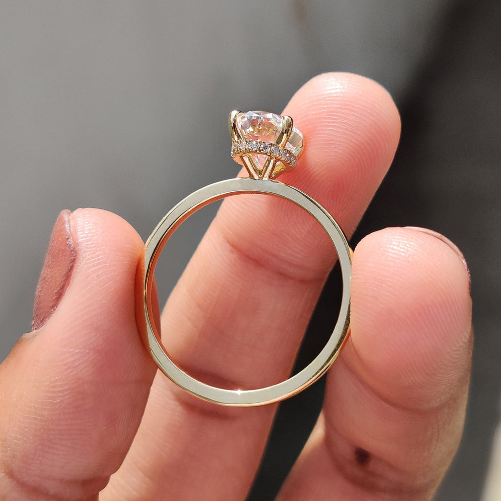 Oval Diamond Gleam Hidden Halo Engagement Ring