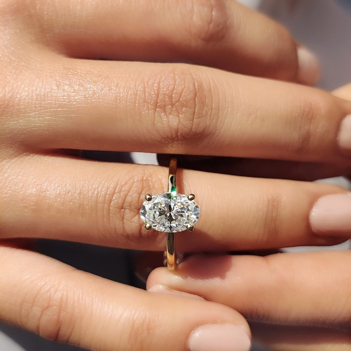 Oval Diamond Gleam Hidden Halo Engagement Ring