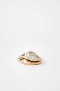 Oval Diamond Glimmer East West Signet Chunky Engagement Ring