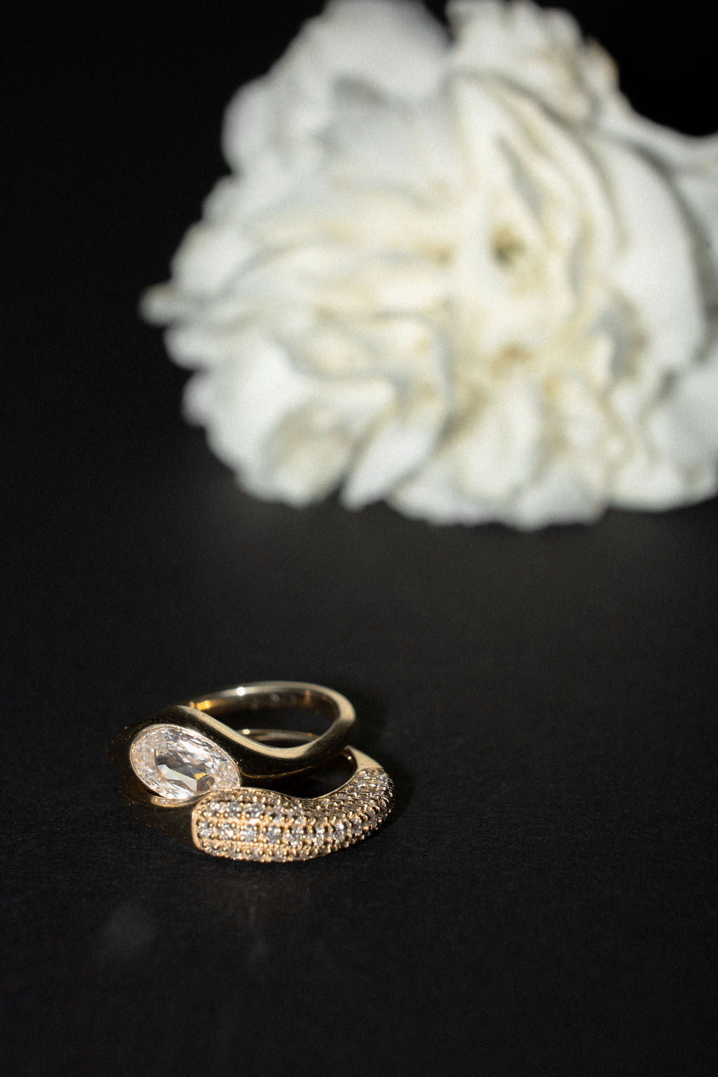 Oval Diamond Glimmer East West Signet Chunky Engagement Ring