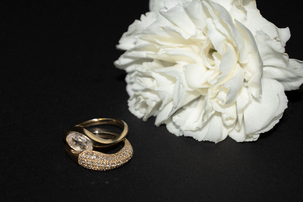 Oval Diamond Glimmer East West Signet Chunky Engagement Ring