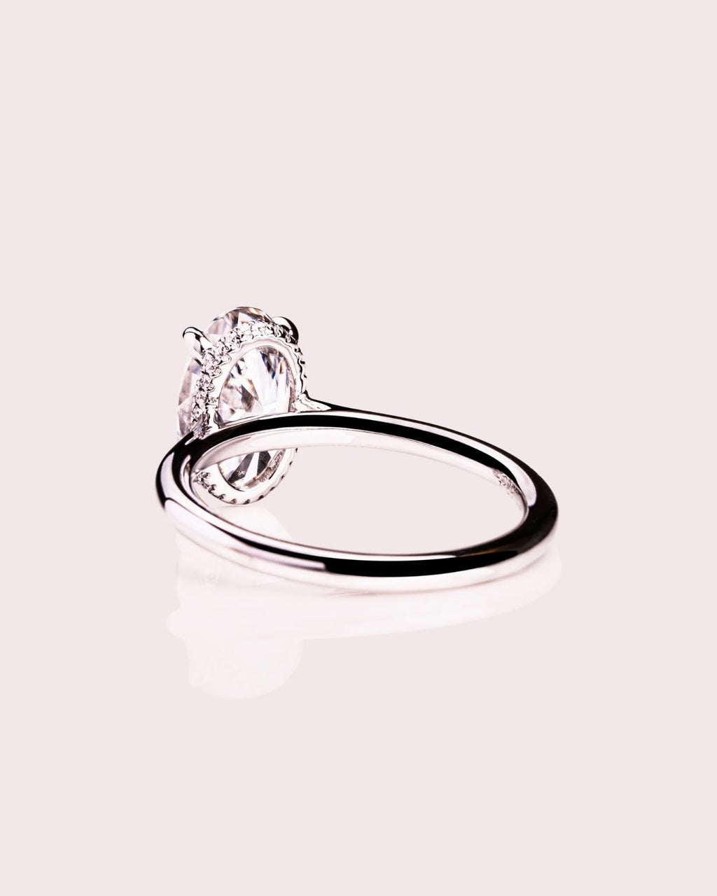 Oval Diamond Grace Hidden Halo Cathedral Engagement Ring