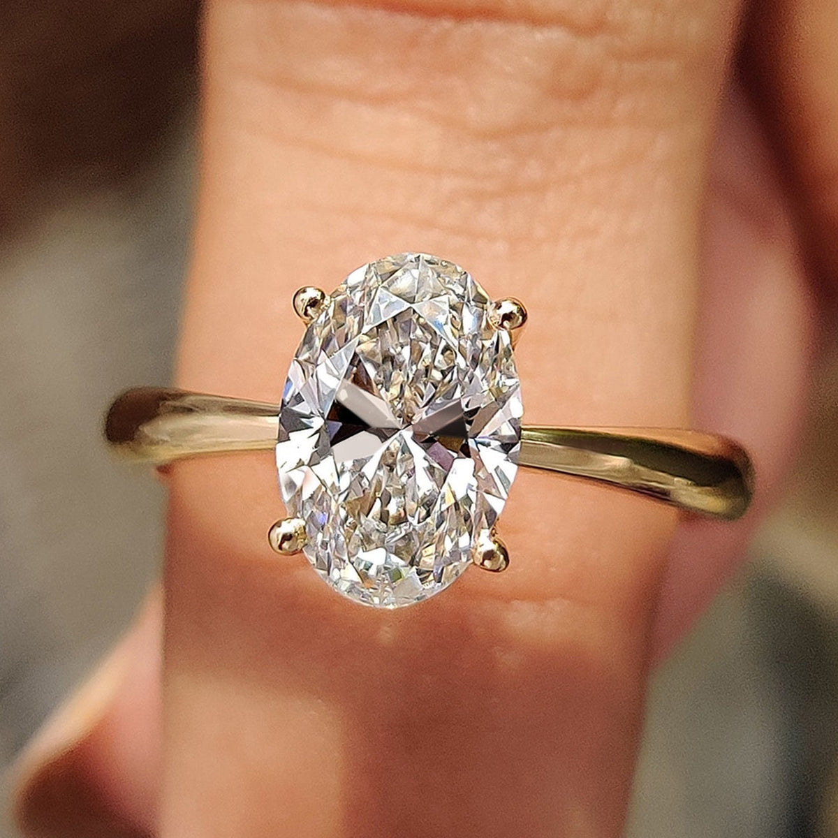 Oval Diamond Grace Hidden Halo Engagement Ring