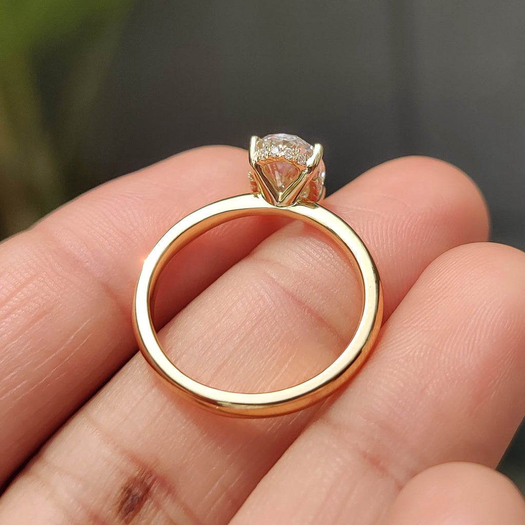 Oval Diamond Grace Hidden Halo Engagement Ring