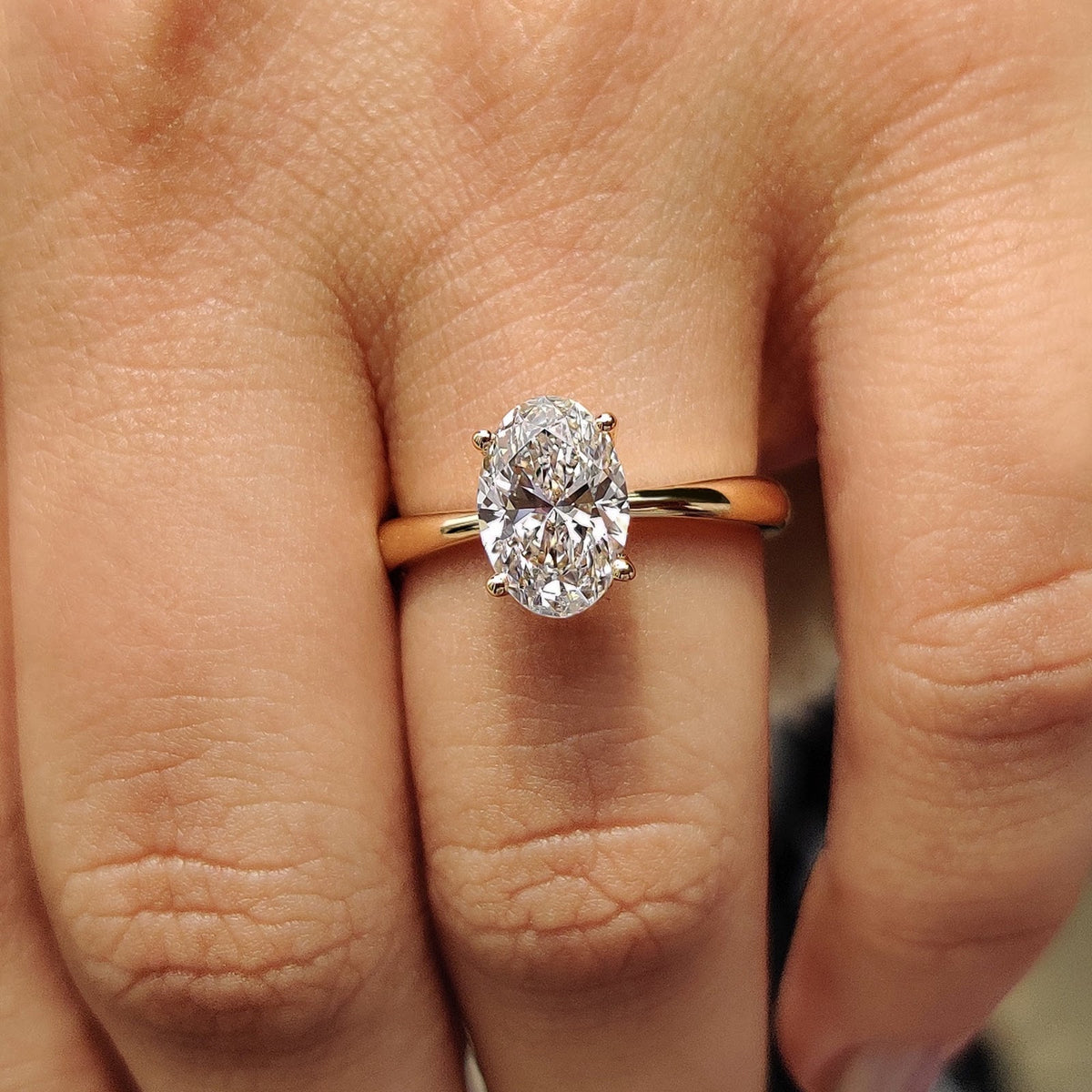 Oval Diamond Grace Hidden Halo Engagement Ring