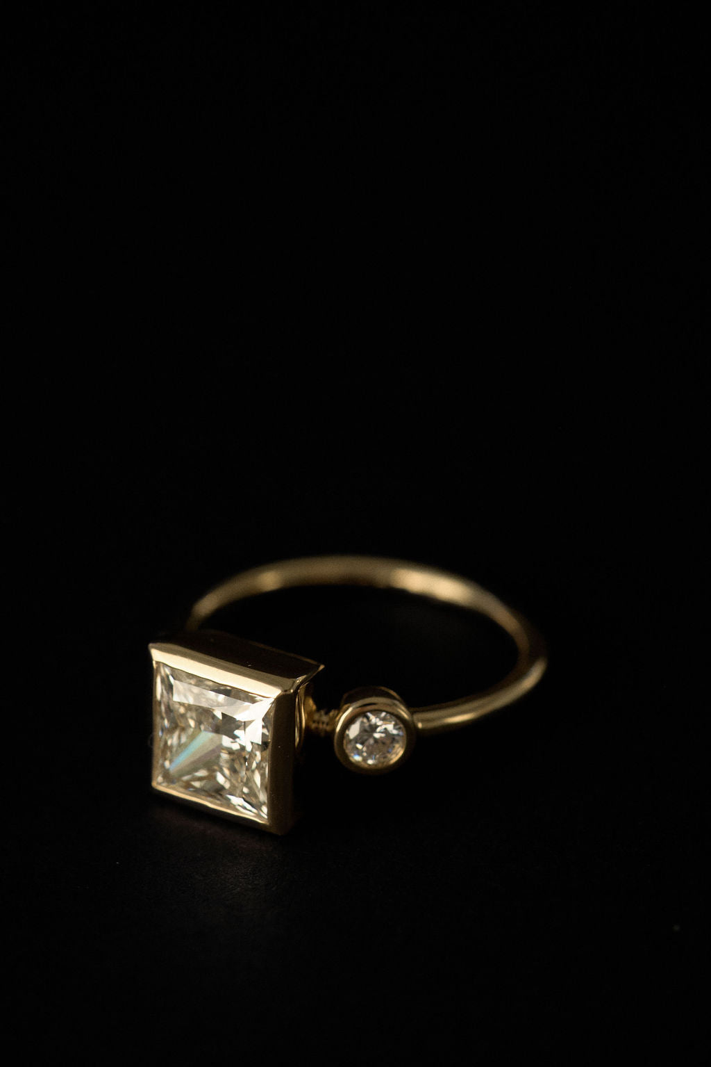 Oval Diamond Harmony Bezel Engagement Ring