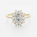 Oval Diamond Heirloom Halo Milgrain Engagement Ring