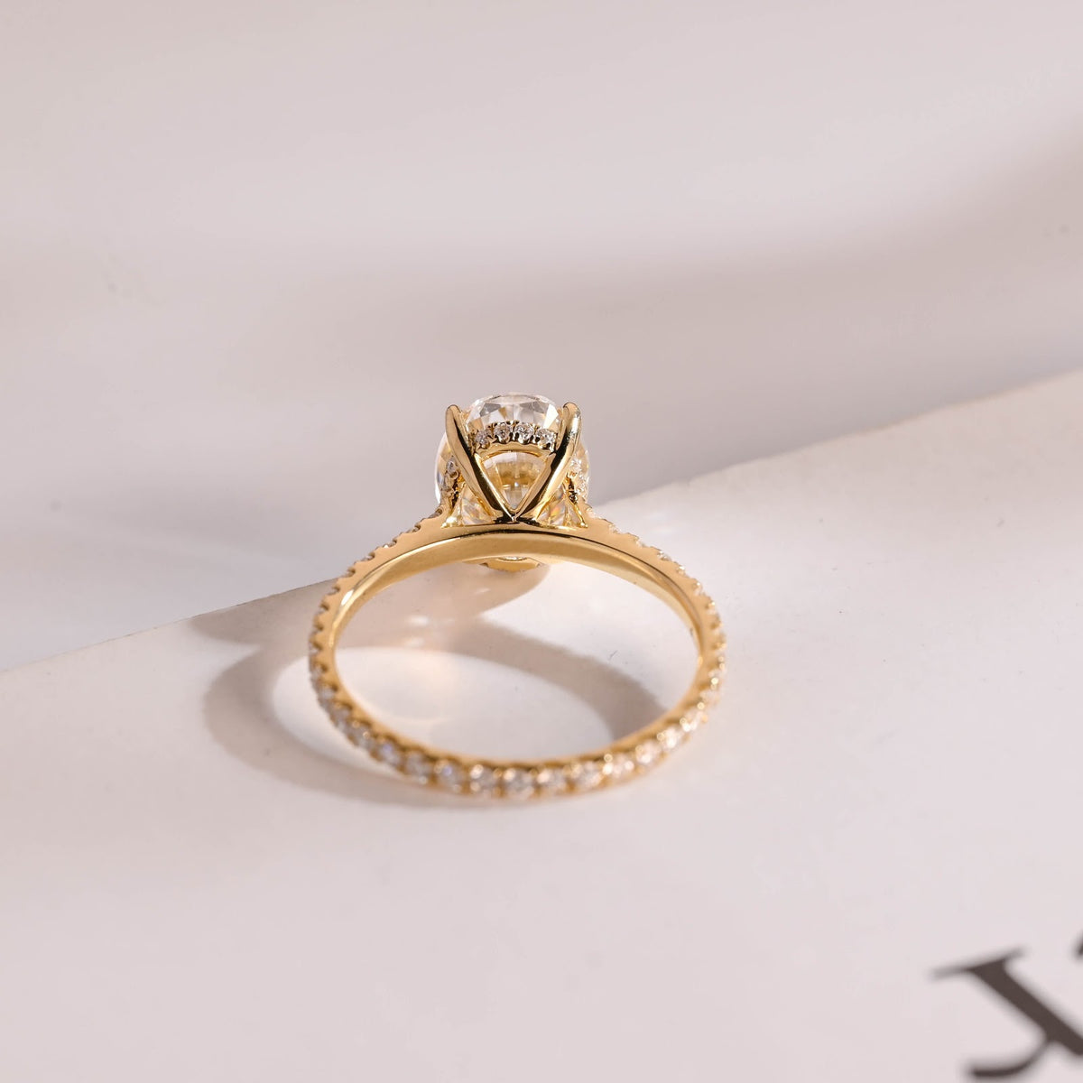 Oval Diamond Heirloom Hidden Halo Pavé Engagement Ring