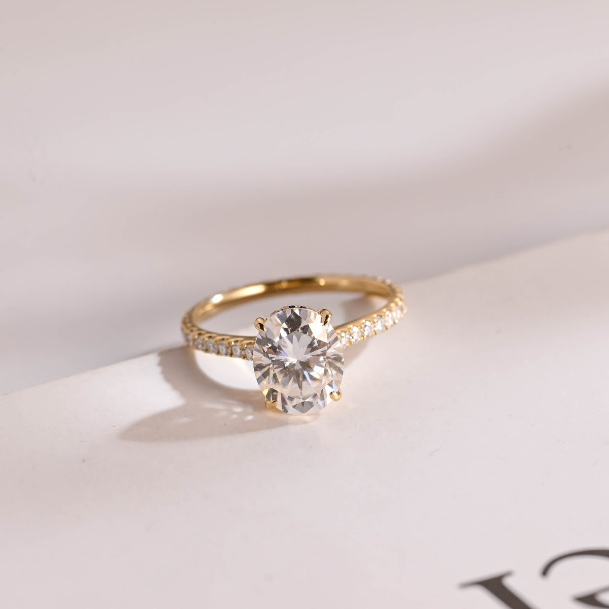 Oval Diamond Heirloom Hidden Halo Pavé Engagement Ring