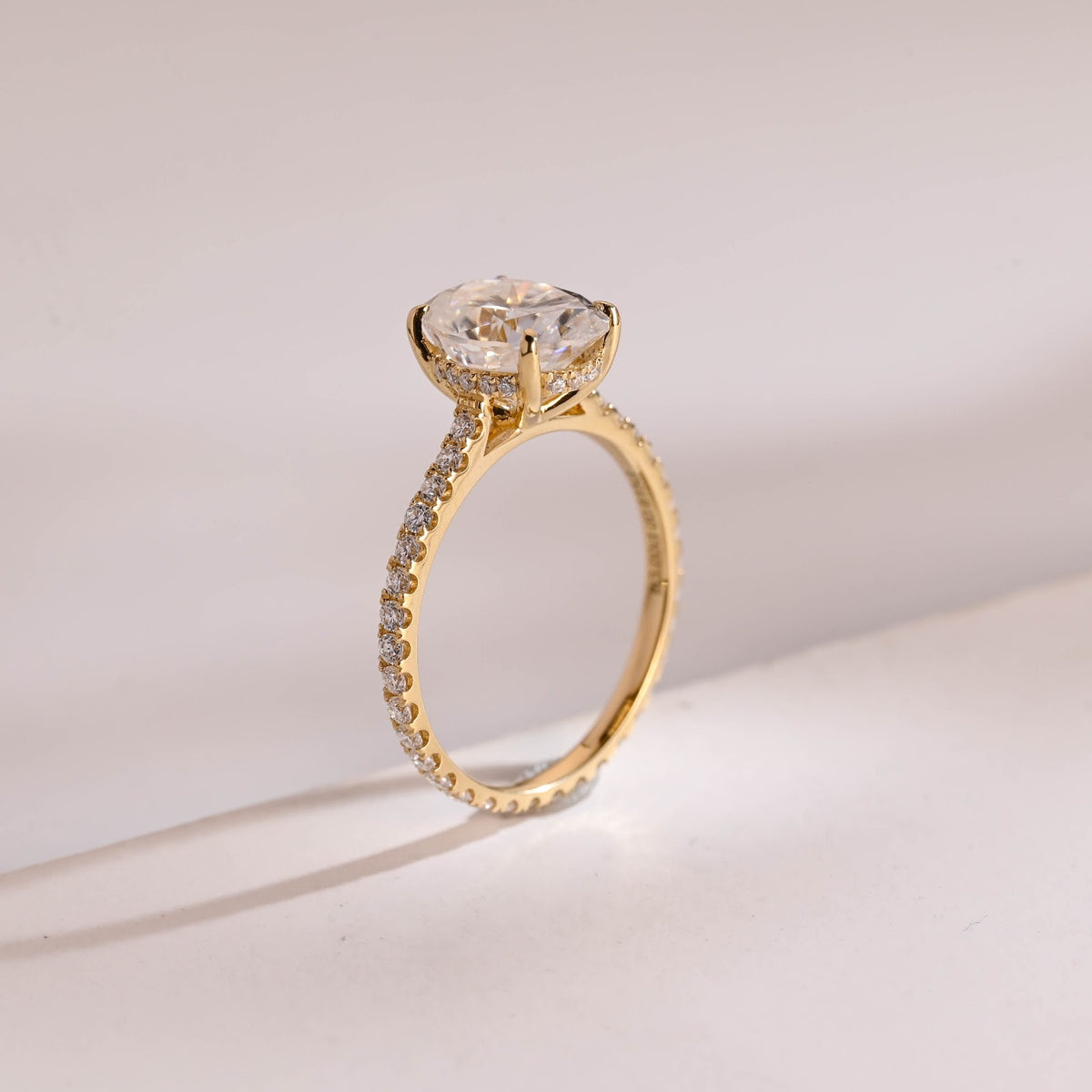 Oval Diamond Heirloom Hidden Halo Pavé Engagement Ring