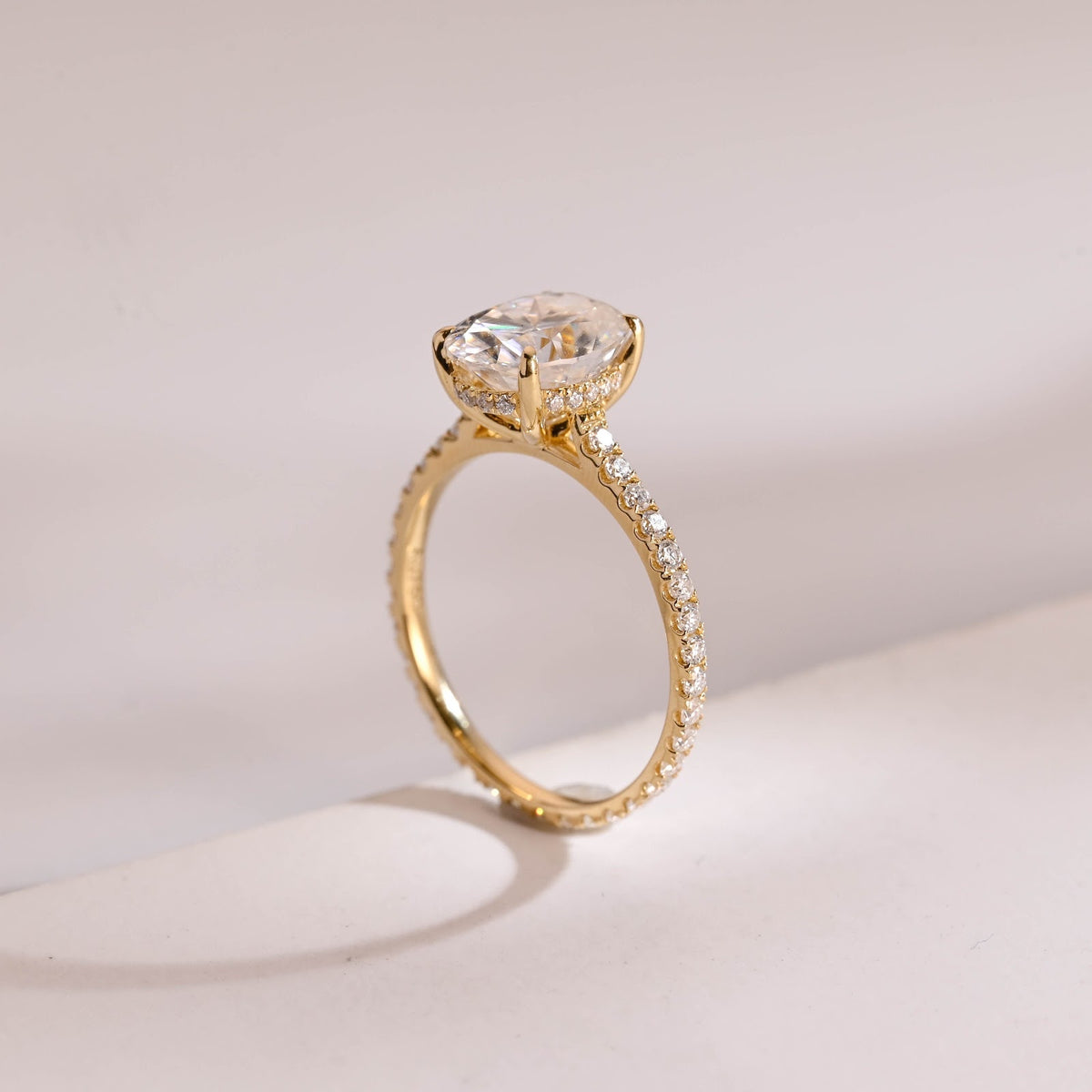 Oval Diamond Heirloom Hidden Halo Pavé Engagement Ring