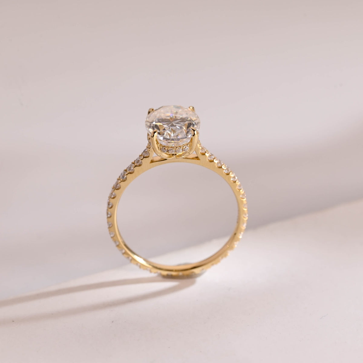 Oval Diamond Heirloom Hidden Halo Pavé Engagement Ring