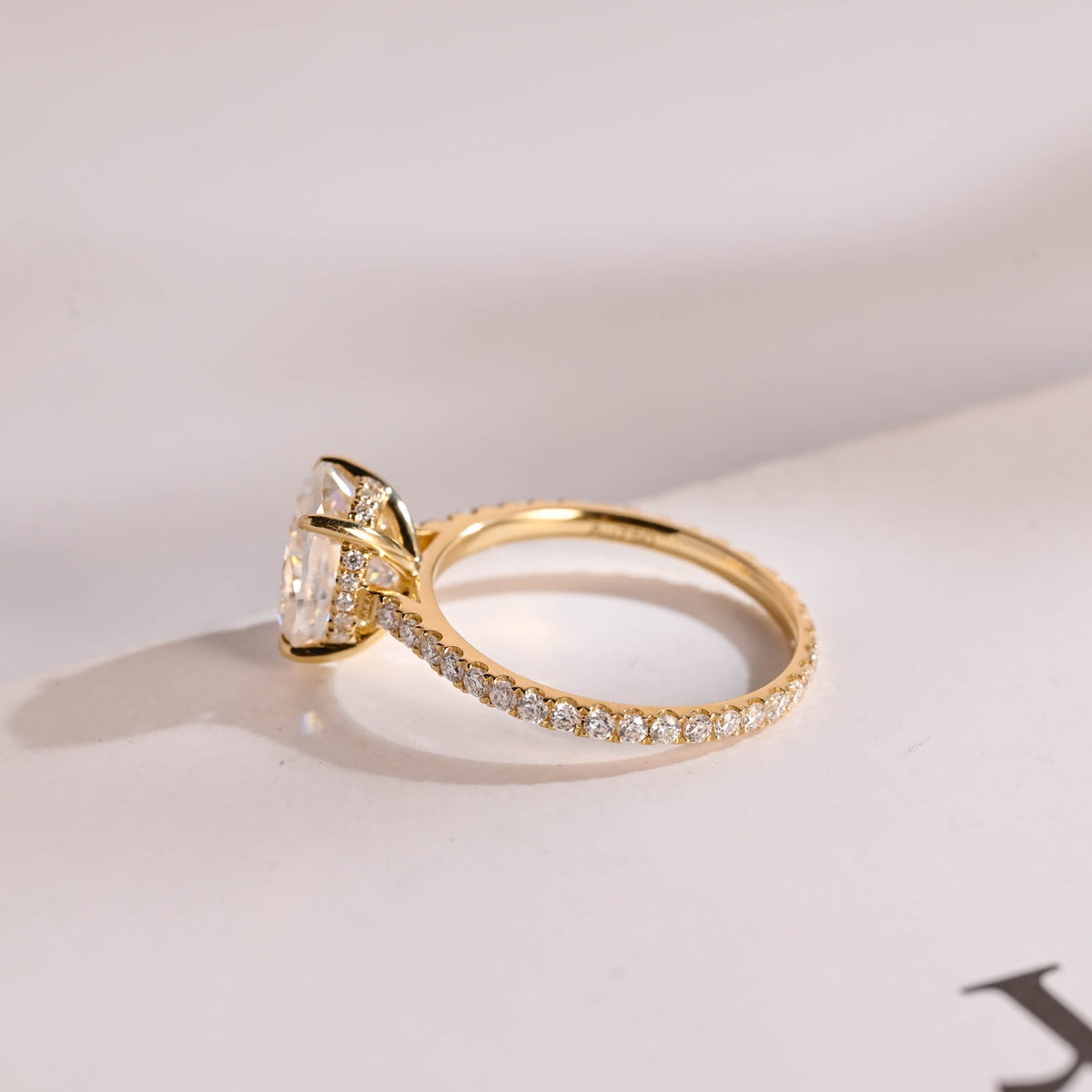 Oval Diamond Heirloom Hidden Halo Pavé Engagement Ring