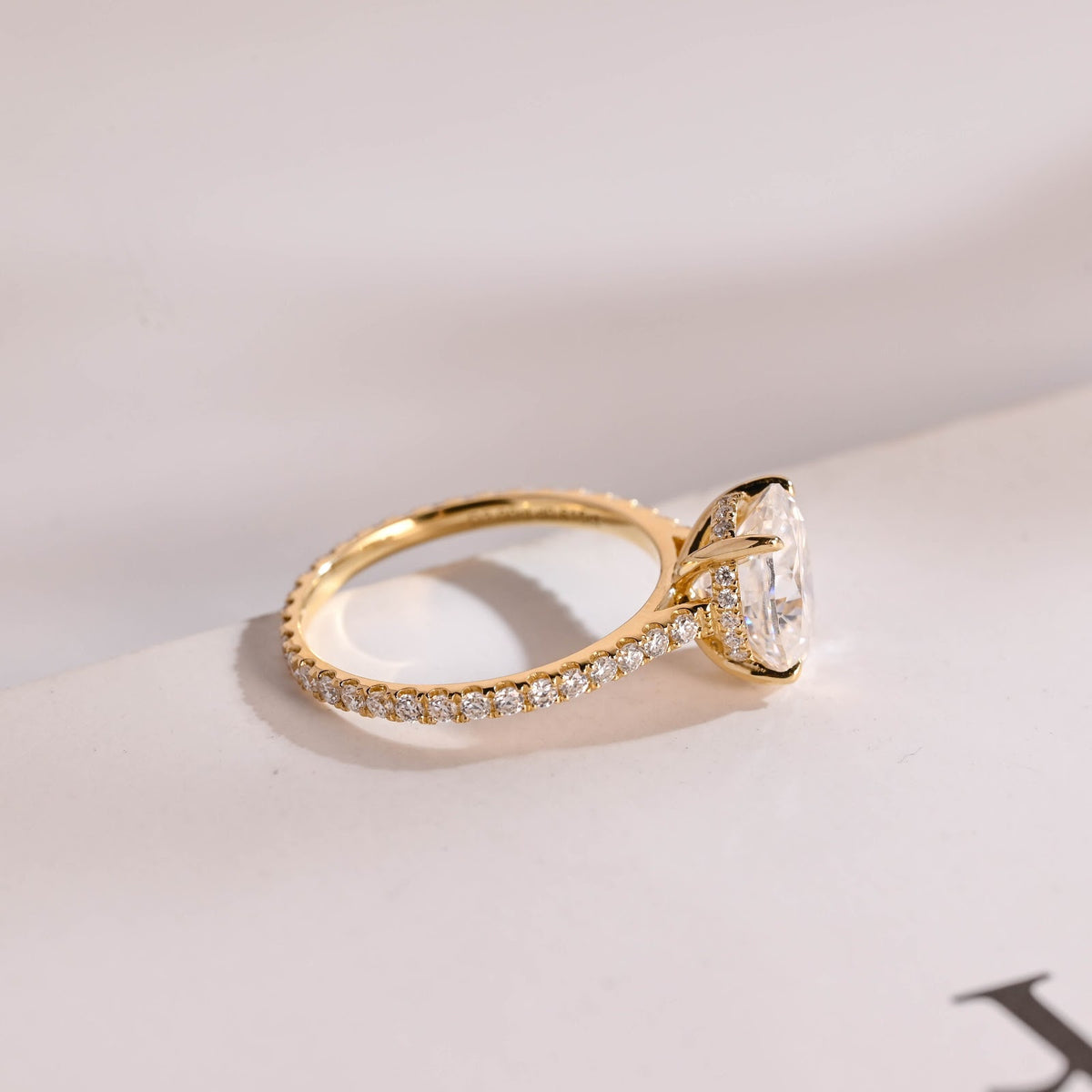 Oval Diamond Heirloom Hidden Halo Pavé Engagement Ring
